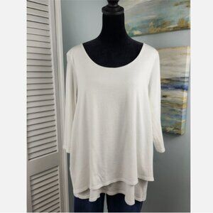 J. Jill Pure Jill Artistic Tee M Petite Cotton Modal Scoop Neck Draped Layers